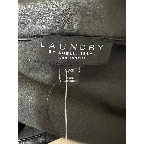 Laundry faux leather long sleeves buttoned shacket size large - Picture 3 of 10